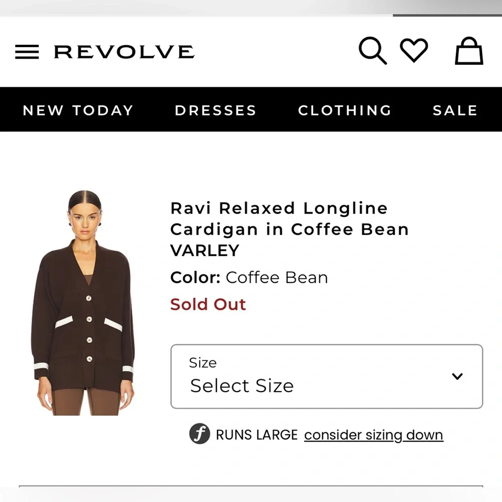 Varley Ravi Relaxed Longline Jacket Cardigan Coffee Bean Brown Size small - Picture 2 of 13